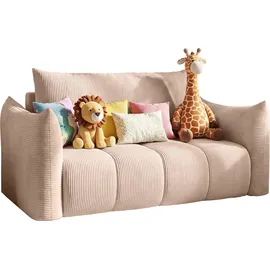 WFL GROUP Schlafsofa Lilo 120 x 86 x 101 cm Cordstoff rosa