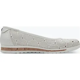 Jana Damen Ballerinas Runde Spitze Vegan, Weiß (White), 38 EU