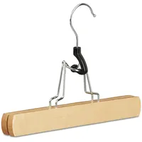 Relaxdays Kleiderbügel, Hosenspanner Holz, 12er Set 360° drehbarer Haken,
