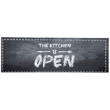 HANSE HOME Küchenläufer Kitchen is open«, rechteckig, Kurzflor, rutschhemmend, Strapazierfähig, Pflegeleicht, schwarz