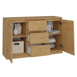 Top e shop Topeshop 2D3S ARTISAN, Eiche, 3 Schublade(n), Partikelbord, Einfarbig, Modern, Partikelbord - Braun