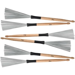 XDrum WTD-1S Wire Tap Drumstick Brushes kurz 3 Paar