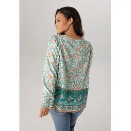 aniston plus Schlupfbluse Blumendessin türkis 44