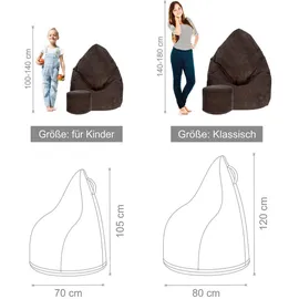 DreamRoots Sitzsack, Dunkelbraun, Textil, 70x105x70 cm, Oeko-Tex® Standard 100, Wohnzimmer, Hocker, Sitzsäcke, XXL Sitzsäcke