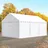 TOOLPORT 4x6 m Lagerzelt PVC-Plane, weiß, mit Bodenrahmen