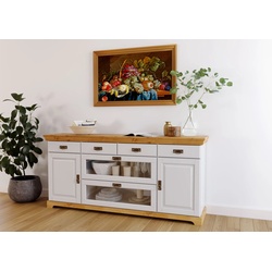 Sideboard HOME AFFAIRE „Ruegen“ Sideboards Gr. B/H/T: 180 cm x 85 cm x 40 cm, weiß (weiß, honig) Sideboards Breite 145 bzw. 180, Höhe 85 cm