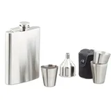 Relaxdays Flachmann Set Edelstahl 7 teilig,