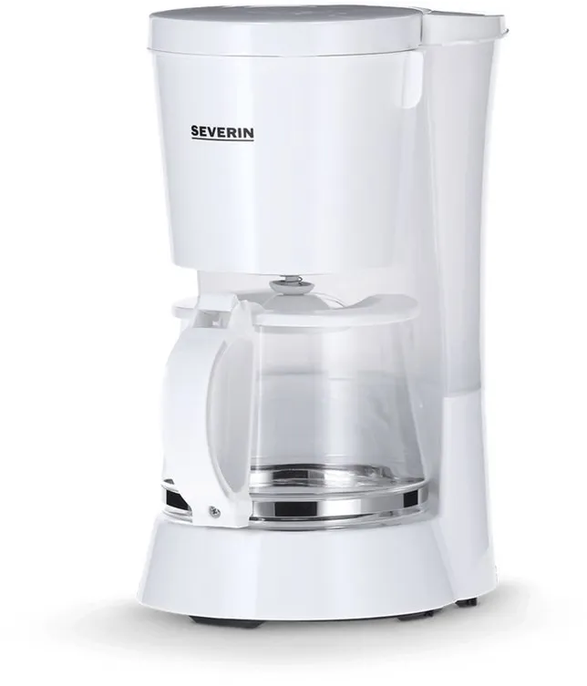 SEVERIN Filterkaffeemaschine mit Glaskanne, Kaffeemaschine für bis zu 10 Tassen je Kanne, für aromatischen Kaffeegenuss, einfache Bedienung, mit Warmhalteplatte, Weiß, KA 4478
