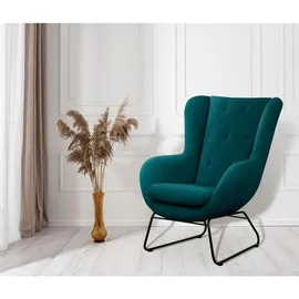 Fun Möbel Sessel, Smaragdgrün, Textil, 80x105x100 cm, Wohnzimmer, Sessel, Polstersessel