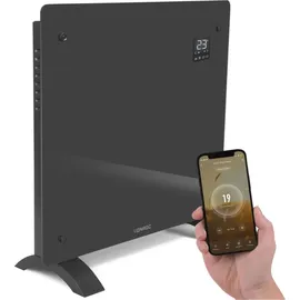 VONROC Elektroheizung, Konvektor-Heizung – Energiesparende elektrische Heizung - 12m2 – Manuelle und WLAN-Steuerung – Einstellbarer Thermostat und Timer – Grau