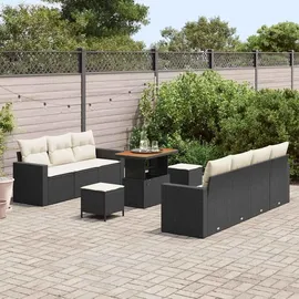 vidaXL Garten-Sofa-Set 10-tlg. Schwarz