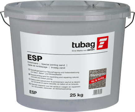 tubag ESP Einkehrsand Polybonded steingrau - 25 kg Eimer