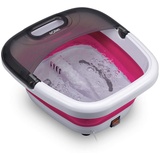 Solac ME7756 Hydromassagegerät für die Füße, faltbar, 6 Liter, Blasenmassage, Vibration, Infrarot, Wassererwärmung, Verwendung mit Ölen, 350 W, Weiß/Fuchsia