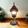 Licht-Erlebnisse Sockelleuchte Aluminium Glas 43 cm E27 Gold Antik