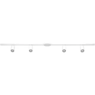 EGLO Hochvolt Schienensystem Easy Track, erweiterbares Set mit 4 Deckenstrahlern, Deckenleuchte Schienenleiste aus Aluminium und Kunststoff in Weiß, Lampen mit GU10 Fassung, 192,5 cm