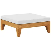 VidaXL Modular-Fußhocker mit Cremeweißen Kissen Akazie Massivholz