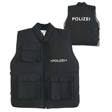 Kinderkostüm Polizei Einsatzweste schwarz Gr. 140