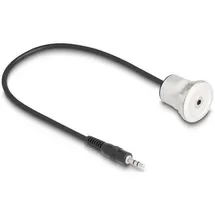 DeLock Seriell Anschlusskabel [1x 3.5 mm-Stecker - 1x 3.5 mm-Buchse] 0.3m Schwarz, Silber