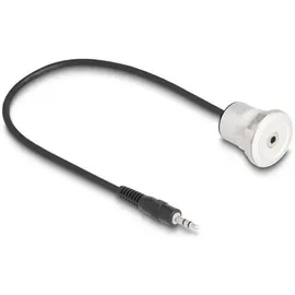 DeLock Seriell Anschlusskabel [1x 3.5 mm-Stecker - 1x 3.5 mm-Buchse] 0.3m Schwarz, Silber