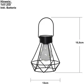 Star Trading LED-Solar-Dekolaterne Eddy mit Käfig-Schirm