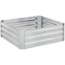 Relaxdays Hochbeet aus Metall 90 x 90 x 30 cm Silber