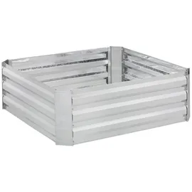 Relaxdays Hochbeet aus Metall 90 x 90 x 30 cm Silber