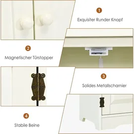Costway Mehrzweckschrank Vintage 0 x 0 x 0 cm Beige/Weiß