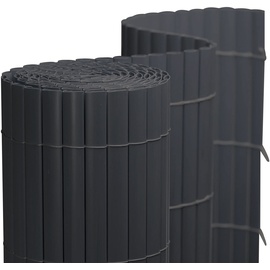 jarolift PVC Sichtschutzmatte | Sichtschutzzaun 90 x 400 cm, grau | jarolift
