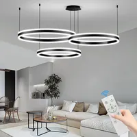 Mikeru 40+60+80cm LED Pendelleuchten Höhenverstellbar, 10%-100% Obere und Untere Zweischichtige Leuchtende Quadratischer Doppelkronleuchter 3000K/4500K/6500K Moderne LED Pendelleuchte