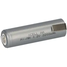 XCell Akku Mignon AA 2200 mAh 1,2V NiMh mit Z Lötfahne Flattop Hochstrom