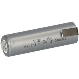XCell Akku Mignon AA 2200 mAh 1,2V NiMh mit Z Lötfahne Flattop Hochstrom