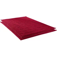 Dyckhoff Badematte DYCKHOFF "Planet" Gr. 10, rot, H:3mm, Baumwolle, Badematten, Badematte, Baumwolle, 2er Set Hotelmatte