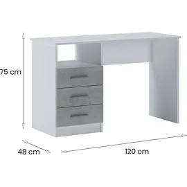 Dmora Eckschreibtisch Egeo Weiß
