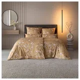 Estella Bettwäsche Estella Mako-Satin Bettwäsche 155x220 Lara messing Rosen Blütenzweige, Mako-Satin, 2 teilig goldfarben