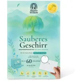 MamaWillow Spülmaschinen-Blätter (30 Stück): Plastikfreie Geschirrspül-Tabs ohne Chemie – Natürliche Tenside & Enzyme – Frei von Parabenen, Phosphaten, Bleichmitteln & Plastik – Sanfter Duft