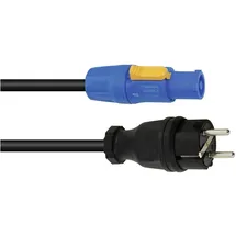 PSSO  H07RN-F Strom Anschlusskabel [1x Schutzkontakt-Stecker - 1x PowerCon-Stecker] 5m Schwarz