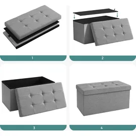 Songmics Sitztruhe LSF47G helllgrau Stoff 76,0 cm