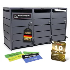 Albatros Mülltonnenbox 3er 196 x 116 x 85 cm grau