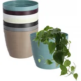 Kadax Blumentopf aus Kunststoff, Pflanztopf, runder Topf, 15 cm, Pfefferminz