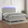 vidaXL Boxspringbett mit Matratze & LED Hellgrau 160x200 cm Stoff