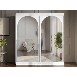 Mirjan24 Schiebetürenschrank Modin 200 x 216 x 65 cm Weiß/Schwarz