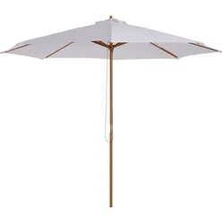 Outsunny Sonnenschirm Bambus, Polyester, Tannenholz