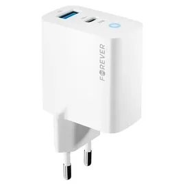 Forever Wandladegerät in Weiß PD, QC, Schnellladegerät 1x USB Typ A, 1x USB Typ C 33W - Gr.: onesize