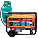 EXTRALINK EGH-3000 Stromgenerator Hybrid Gas LPG CNG Benzin Stromerzeuger 3kW 1F Generator 3000W Tankihalt 15L Überlastschutzsystem Überlastschut...
