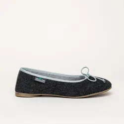 403 Stegmann Ballerina Damen Filzhausschuh - Kohle/Platin - 36