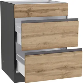 kochstation Kochfeldumbauschrank KS-Riesa 60 x 60 x 82 cm Braun