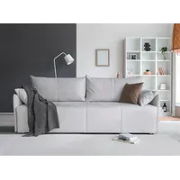 Collection AB Schlafsofa COLLECTION AB "CAB, B: 216 cm, Liegefl. 140x198 cm", grau (hellgrau), B:216cm H:84cm T:94cm, 100% Polyester, Sofas, Schlafsofa, Bettfunktion, Bettkasten & 2 Zierkissen, Federkern