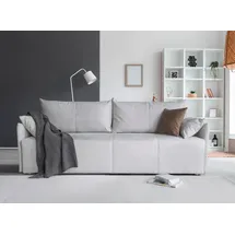 Collection AB Schlafsofa COLLECTION AB "CAB, B: 216 cm, Liegefl. 140x198 cm", grau (hellgrau), B:216cm H:84cm T:94cm, 100% Polyester, Sofas, Schlafsofa, Bettfunktion, Bettkasten & 2 Zierkissen, Federkern
