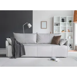 Collection AB Schlafsofa COLLECTION AB "CAB, B: 216 cm, Liegefl. 140x198 cm", grau (hellgrau), B:216cm H:84cm T:94cm, 100% Polyester, Sofas, Schlafsofa, Bettfunktion, Bettkasten & 2 Zierkissen, Federkern