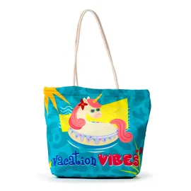 Puckator Einhorn Strandtasche Baumwolle Blue